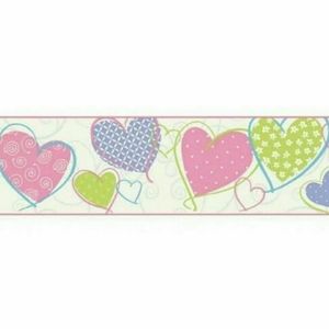 Wallpaper Border - Hearts Girl's Room
